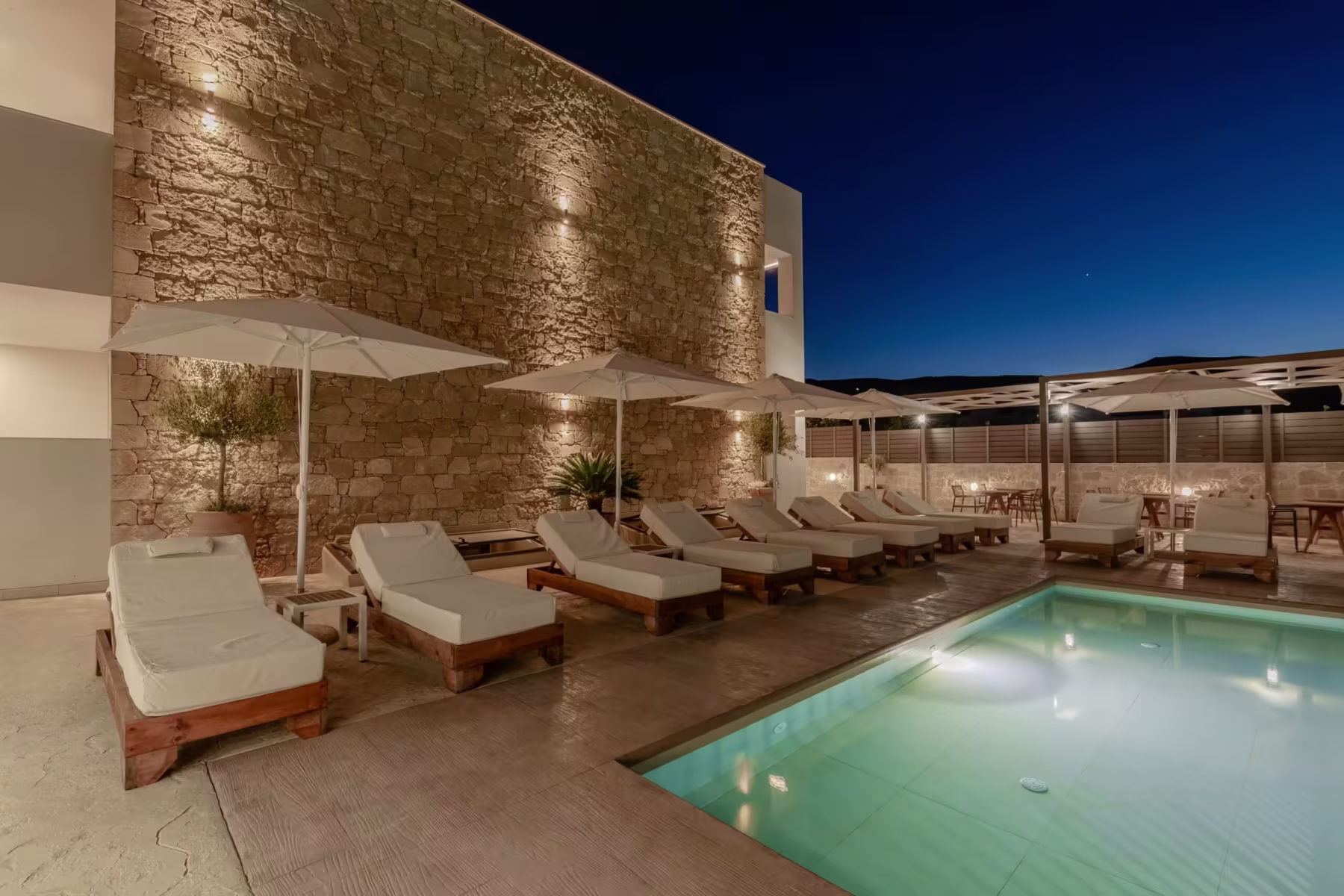 Luxury villa pool in the Aegean